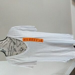 Felina Slub Jersey V Neck Tee Shirt White Womens Size Medium